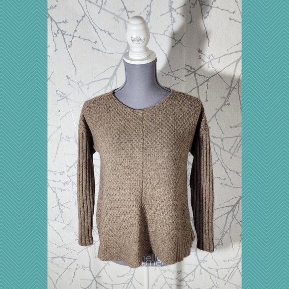 Eileen Fisher Beige Yak & Wool Blend Crewneck Sweater - Picture 1 of 5